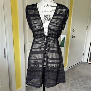 Ralph Lauren Elegant Black Knit Swim Coverup